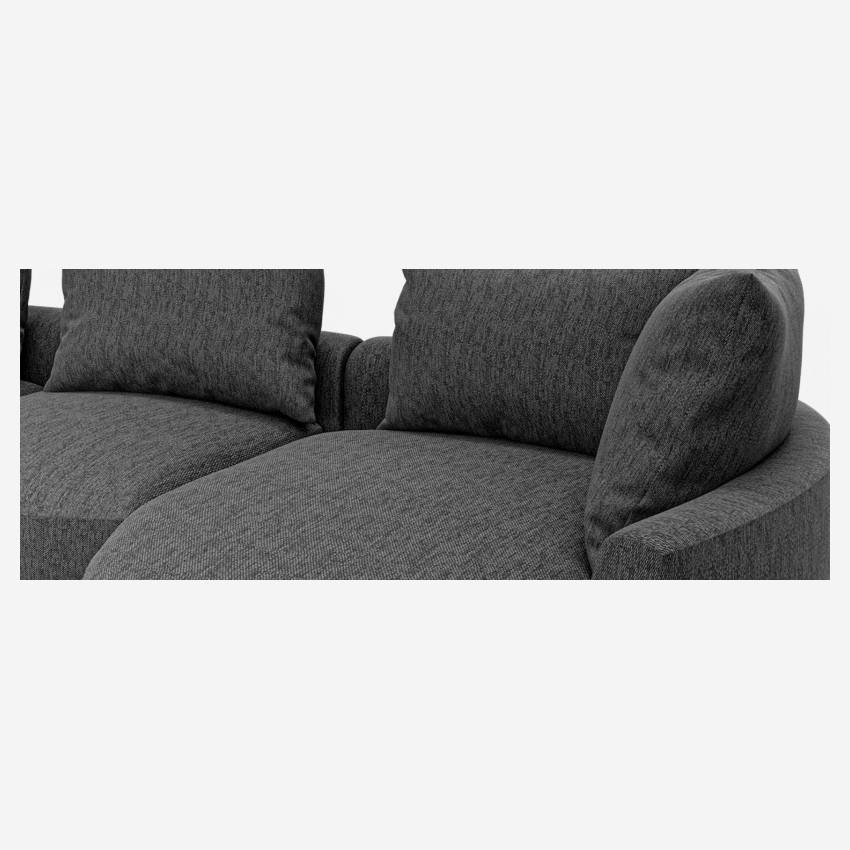 Canapé d'angle droit en tissu Copparo - Gris ardoise 