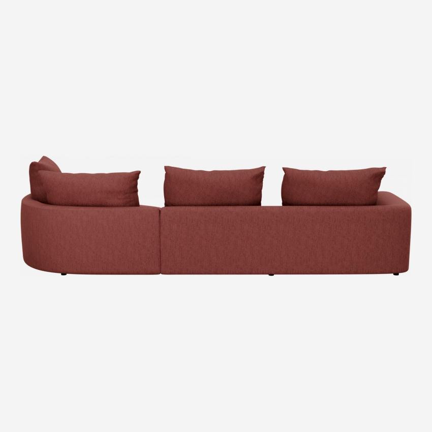 Canapé d'angle droit en tissu Copparo - Rouge amourette 