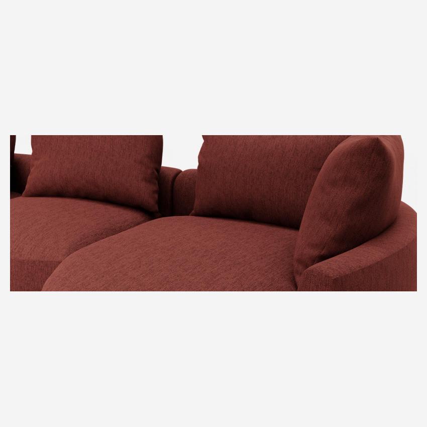 Sofá de ángulo derecho de tela Copparo - Rojo tinto
