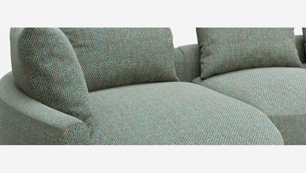 Sofá de canto esquerdo em tecido Bellagio - Cinza esverdeado 
