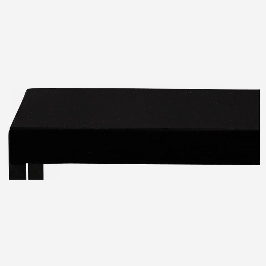 Table d'appoint noire en acier laqué et pieds en chêne