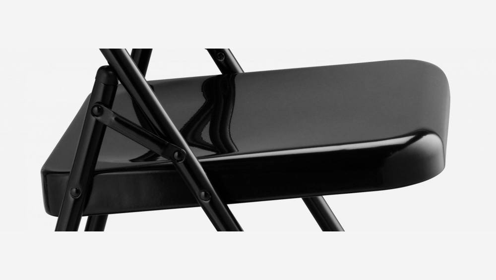 Klappstuhl aus lackiertem Stahl, schwarz