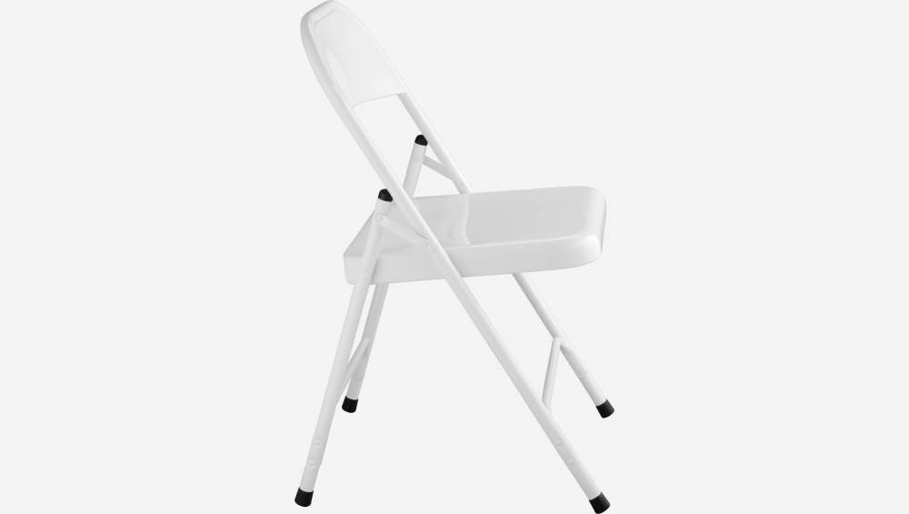 Cadeira dobrável branca em aço lacado