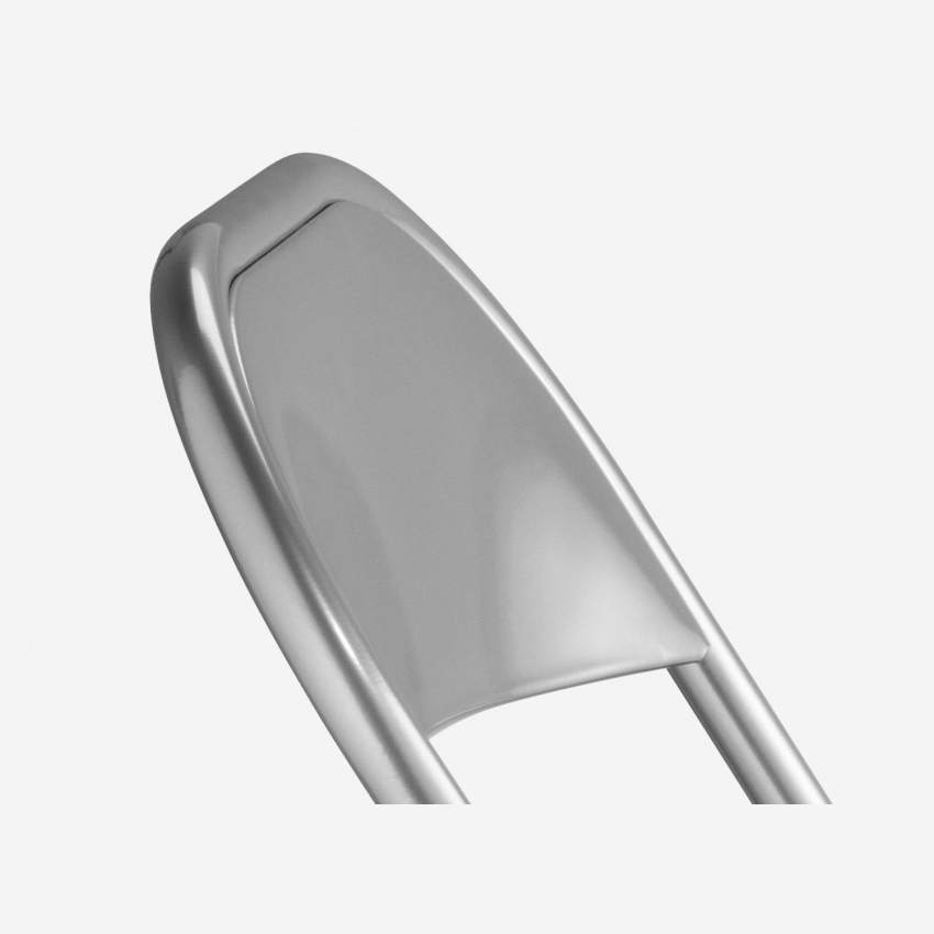 Cadeira dobrável cinza metalizado em aço lacado