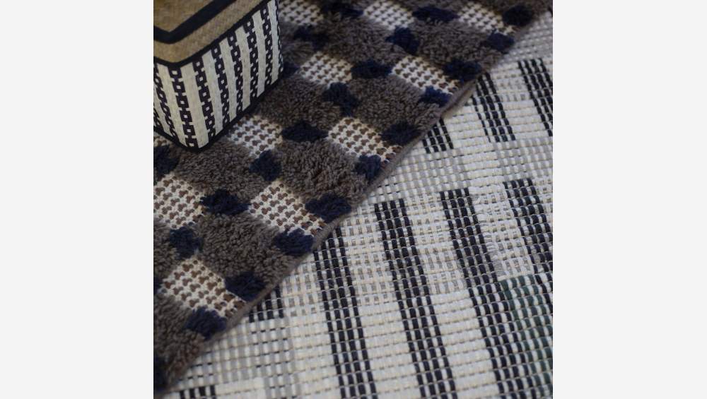 Alfombra tejida de lana - 170 x 240 cm - Negro y blanco