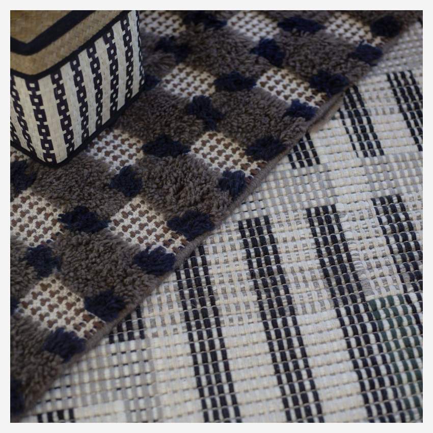 Alfombra tejida de lana - 170 x 240 cm - Negro y blanco