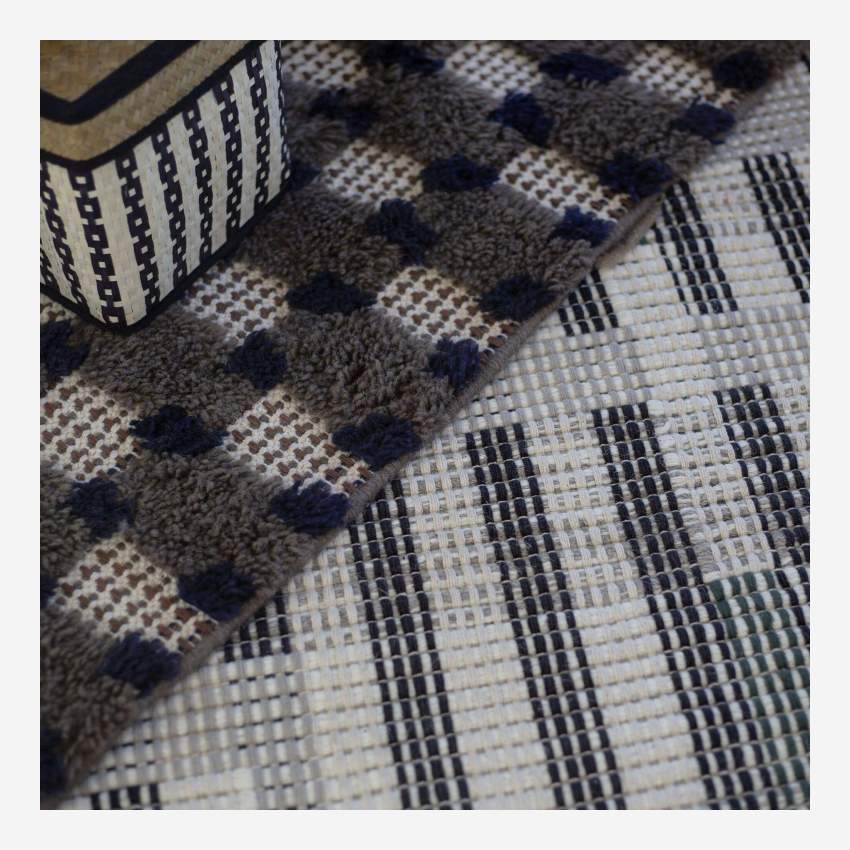 Tappeto in lana intrecciata - 170 x 240 cm - Bianco e nero