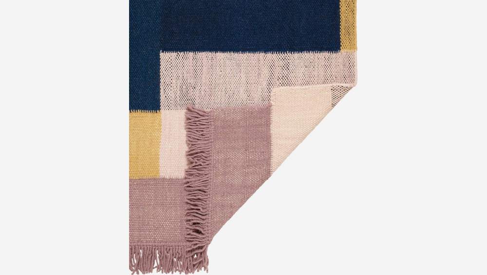 Handgewebter Teppich aus Wolle - 170 x 240 cm - Bunt