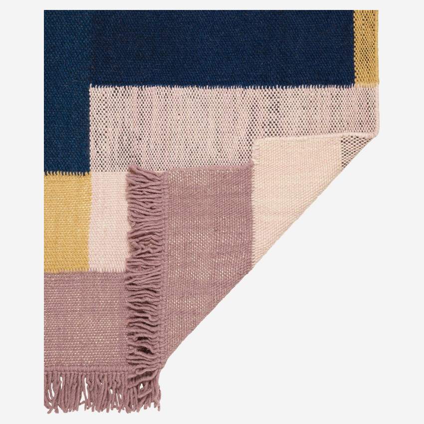 Handgewebter Teppich aus Wolle - 170 x 240 cm - Bunt
