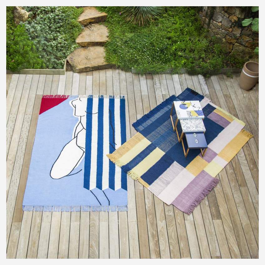 Tapis en laine et coton tissé main - 170 x 240 cm - Multicolore - Design by Floriane Jacques