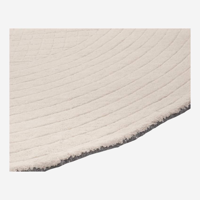 Getufteter Teppich aus Wolle - 170 x 240 cm - Cremeweiß