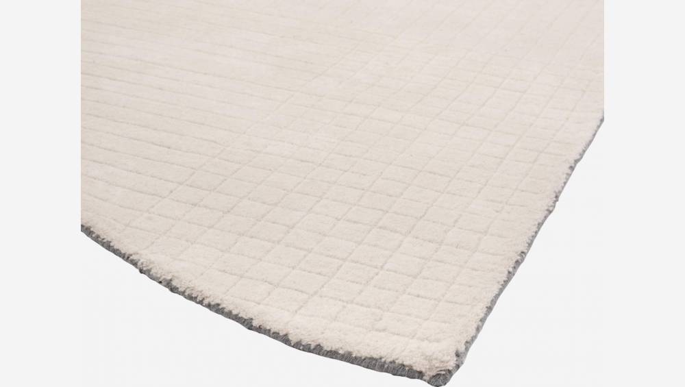 Tappeto in lana intrecciata a mezzaluna - 240 x 85 cm - Ecru