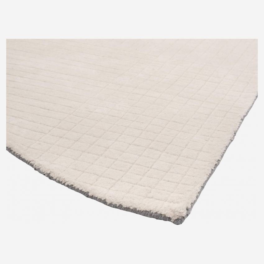 Getufteter Teppich aus Wolle - 240 x 85 cm - Cremeweiß