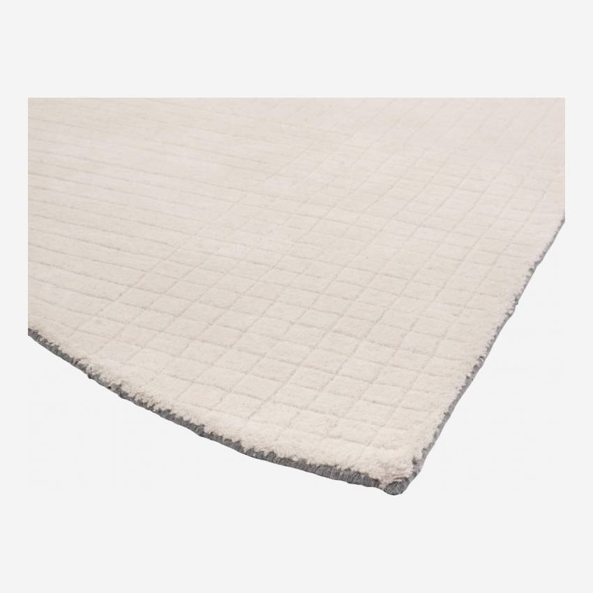 Halvemaanvormig tapijt van getufte wol - 240 x 85 cm - Ecru