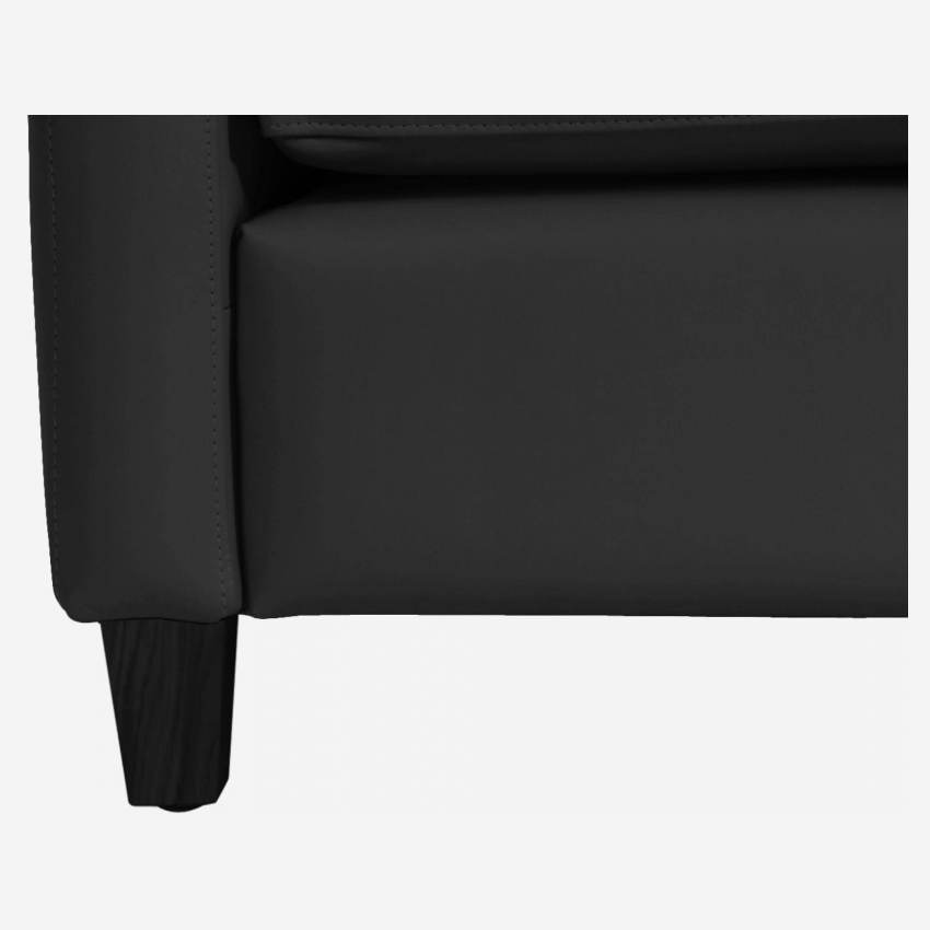 Compacte zetel in leer - Zwart - Zwarte poten