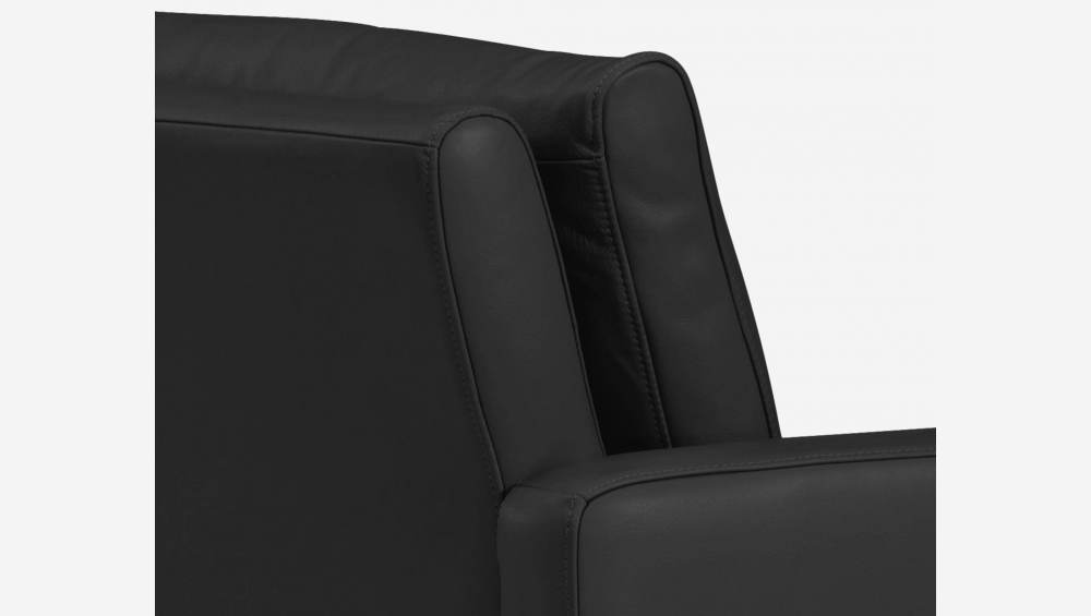 Compacte zetel in leer - Zwart - Zwarte poten