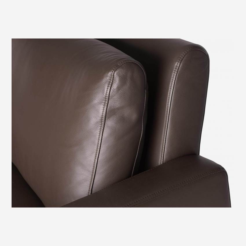 Compacte zetel in leer - Bruin -  Zwarte poten