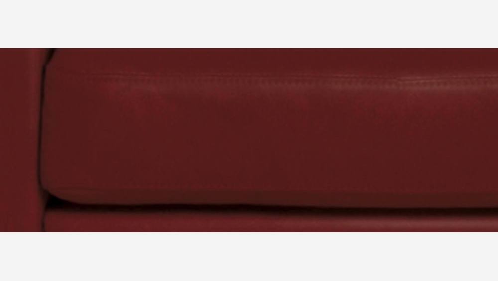 Sofá compacto de piel - Rojo - Patas negras