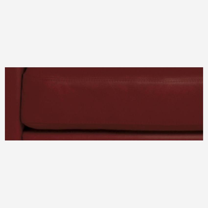 Canapé compact en cuir - Rouge - Pieds noirs