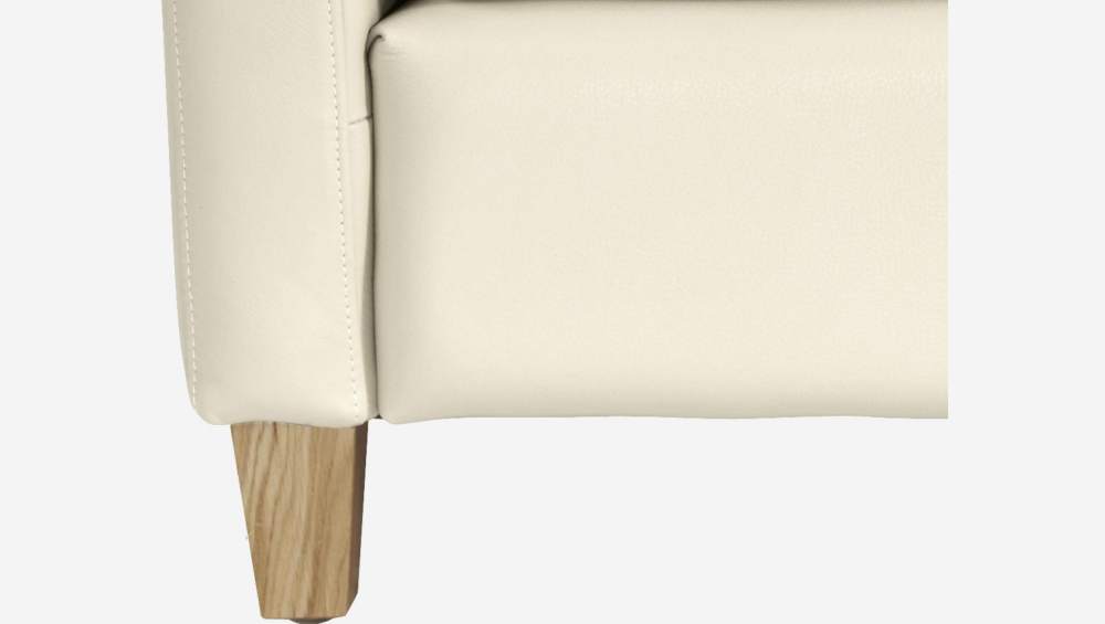 Sessel aus Leder - Naturfarben - Eichenfüße