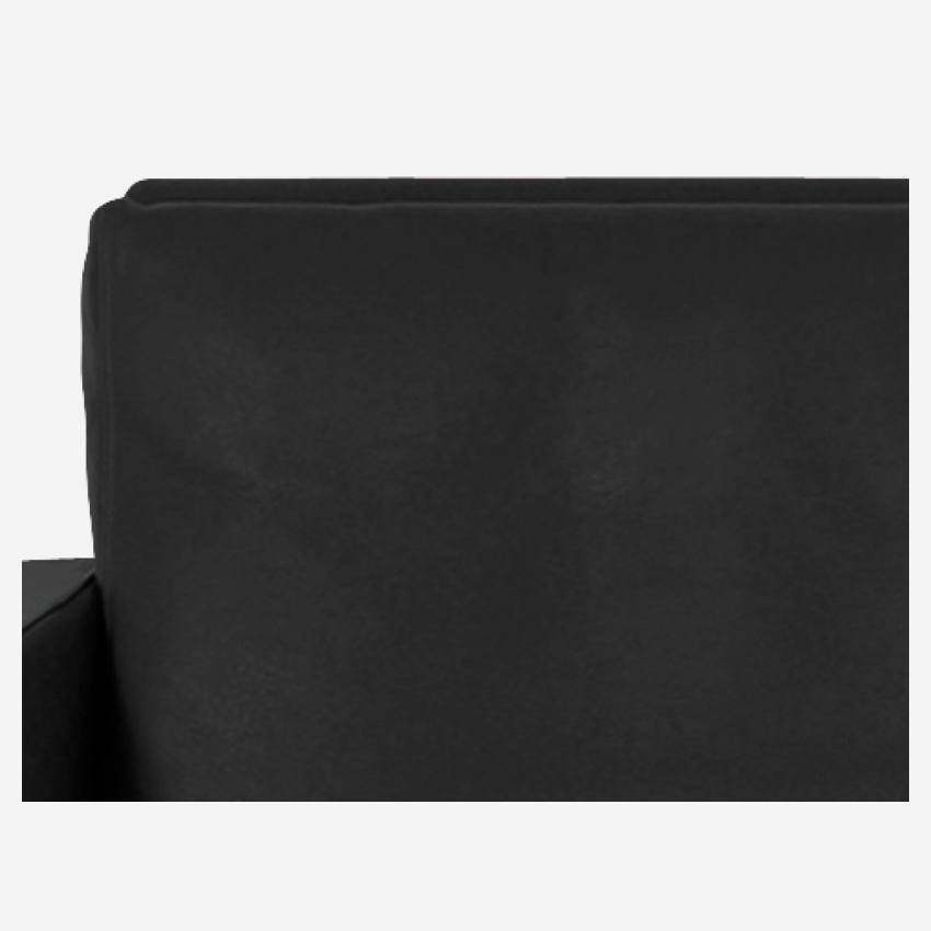 Kompaktsofa aus Leder - Schwarz - Eichenfüße