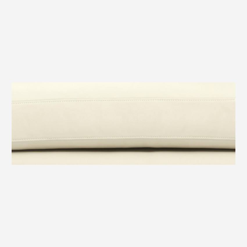 Sofá compacto de piel - Crudo - Patas roble