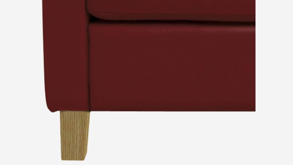 Compacte zetel in leer - Rood - Eiken poten