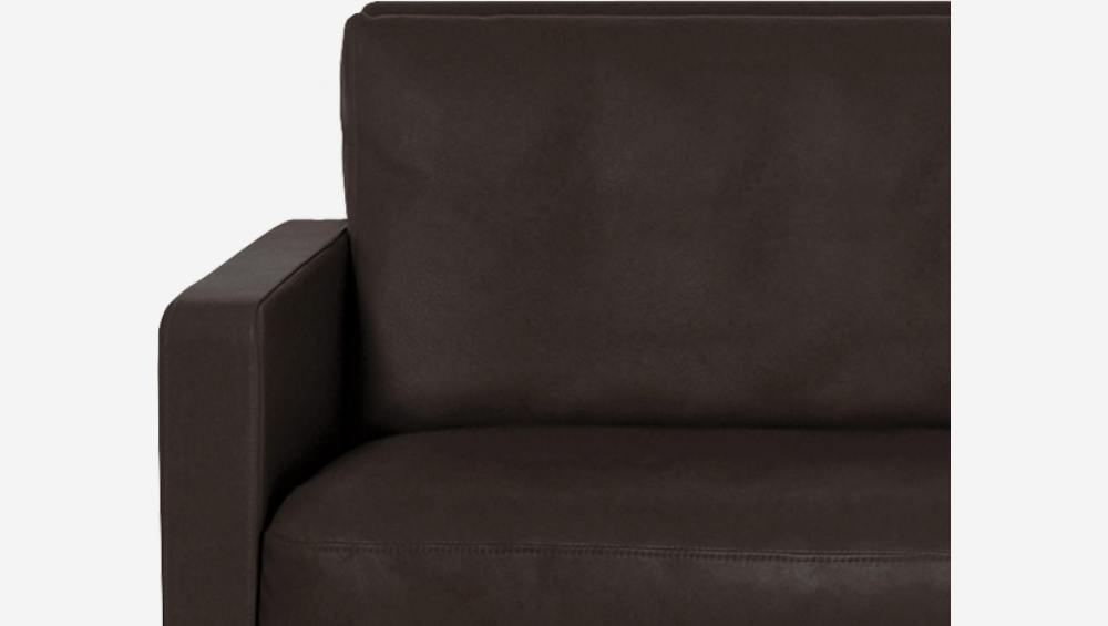 2-Sitzer-Sofa aus Leder - Braun - Eichenfüße