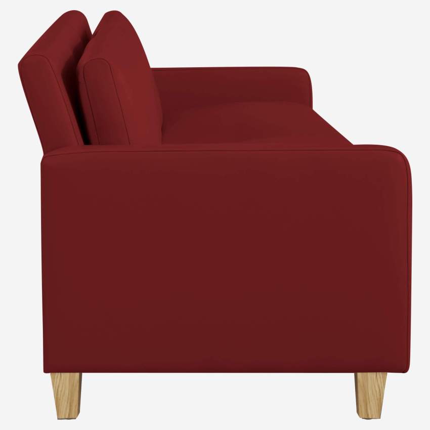 2-zits zetel in leer - Rood - Eiken poten