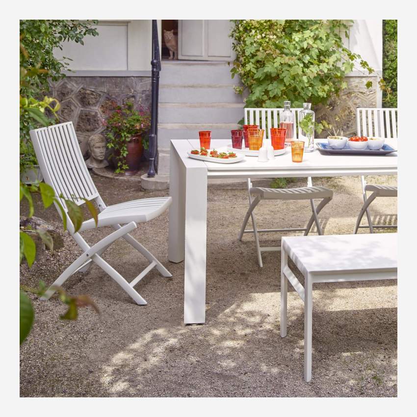 Tavolo da giardino rettangolare in alluminio laccato bianco