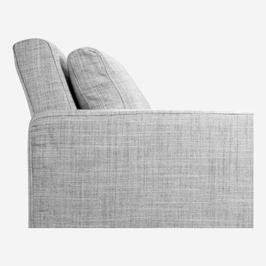 2-Sitzer-Sofa aus italienischem Stoff - Hellgrau - Schwarze Füße