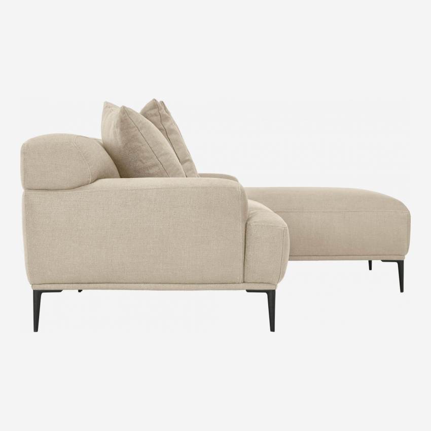 2-Sitzer-Sofa aus Leinen mit rechter Ecke - Naturfarben