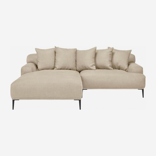 Sofá 2 plazas de lino con chaiselongue derecha - Natural