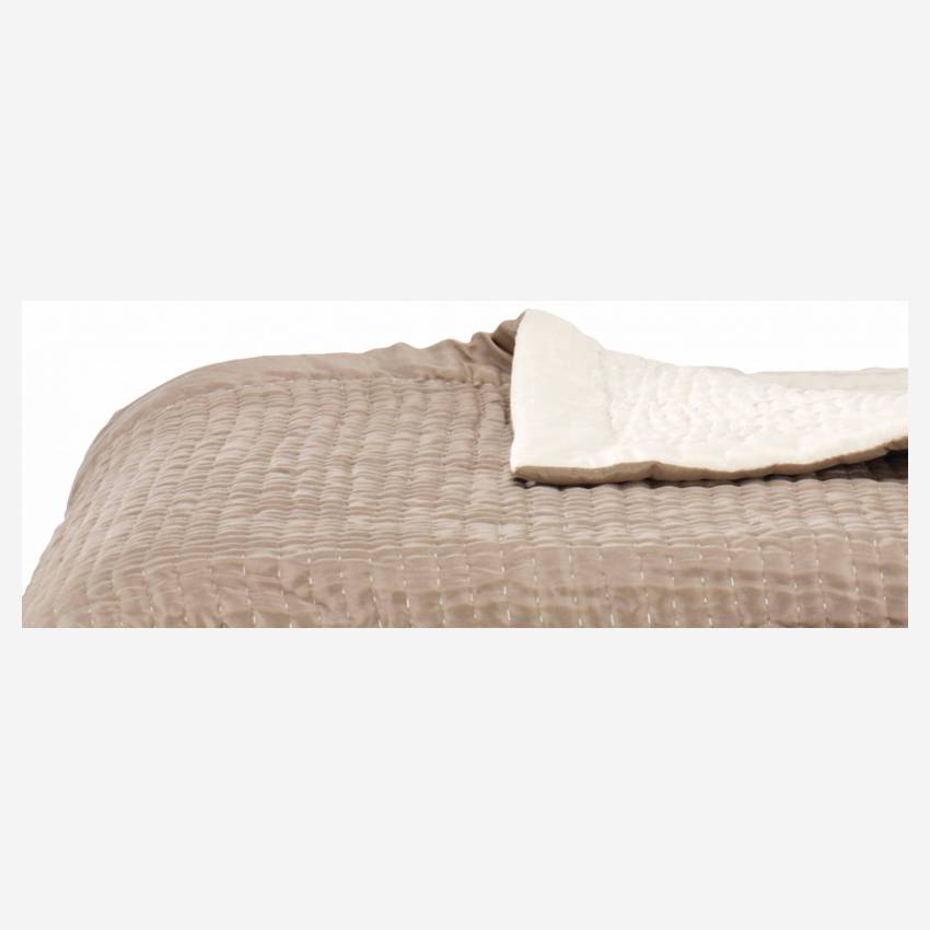 Couvre-lit matelassé en soie - 230 x 260 cm - Beige