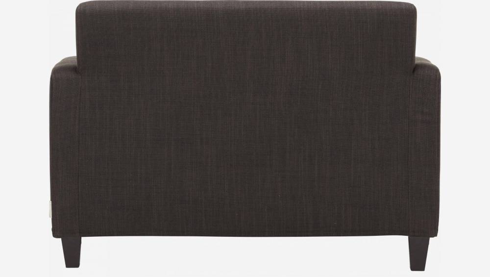 Canapé compact en tissu italien - Marron - Pieds noirs