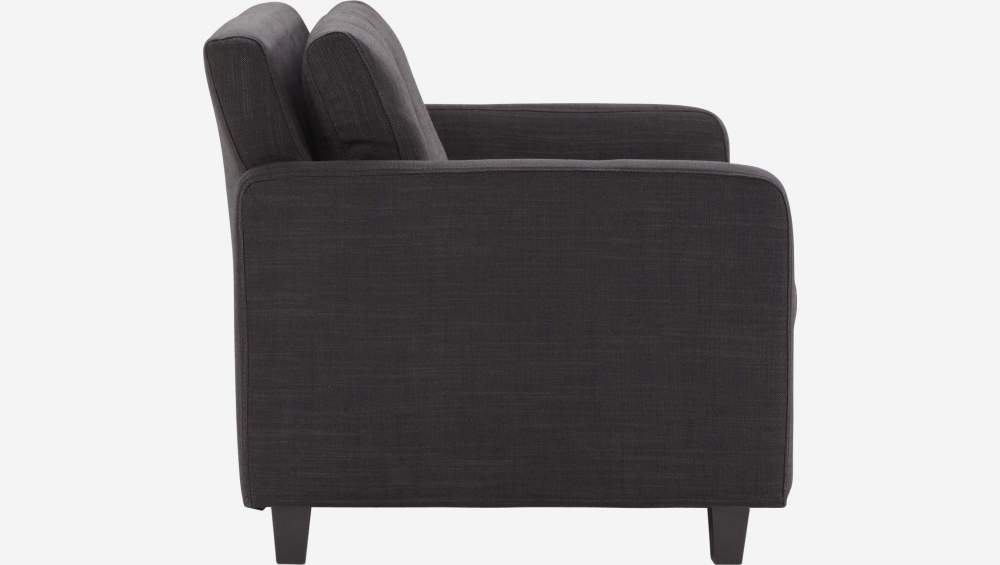 3-Sitzer-Sofa aus italienischem Stoff - Braun - Schwarze Füße