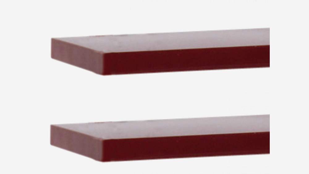 Set van 2 planken van staal - 60 cm - Bordeaux - Design by Terence Woodgate 