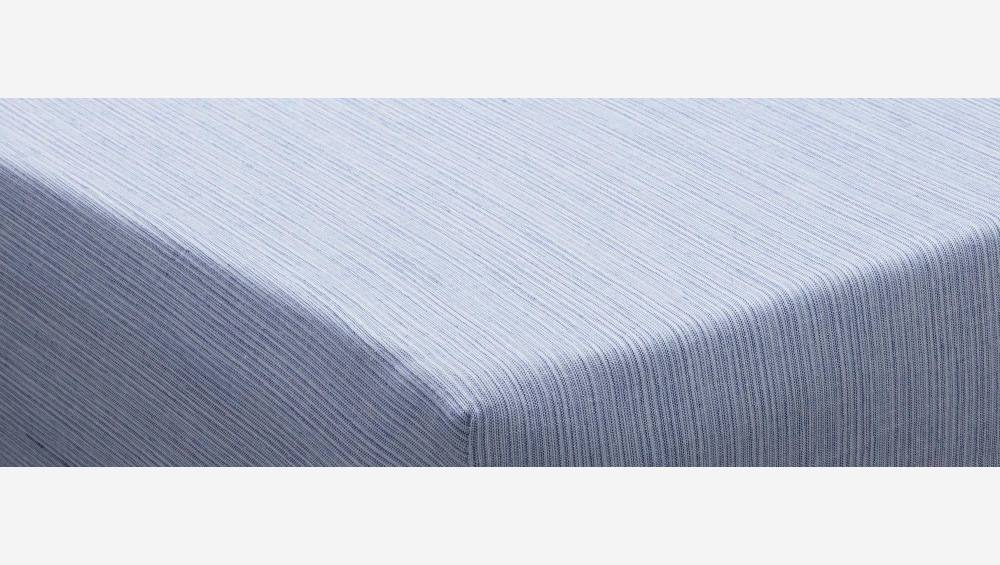 Lençol de baixo de algodão - 140 x 200 cm - Azul