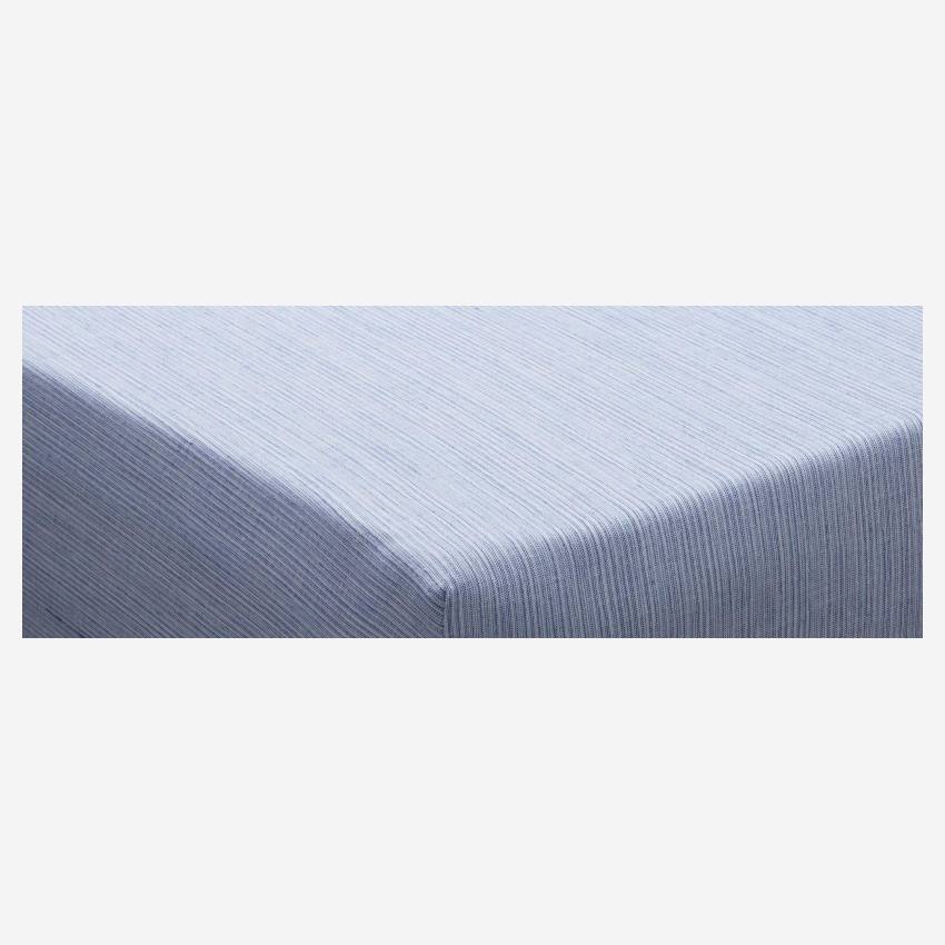 Spannbettlaken aus Baumwolle - 140 x 200 cm - Blau