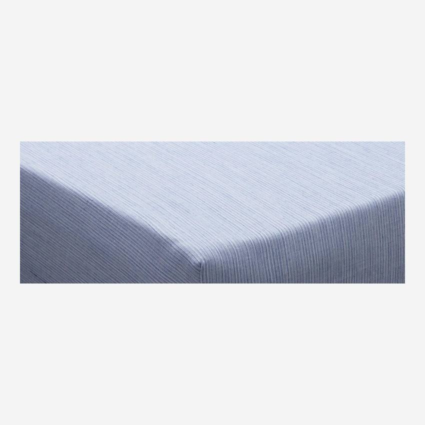 Lenzuolo aderente in cotone - 140 x 200 cm - Blu