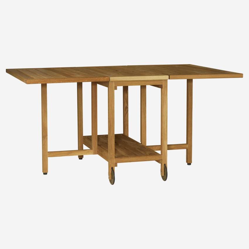 Tavolo pieghevole e 4 sedie in rovere massello oliato - 150 x 95 cm