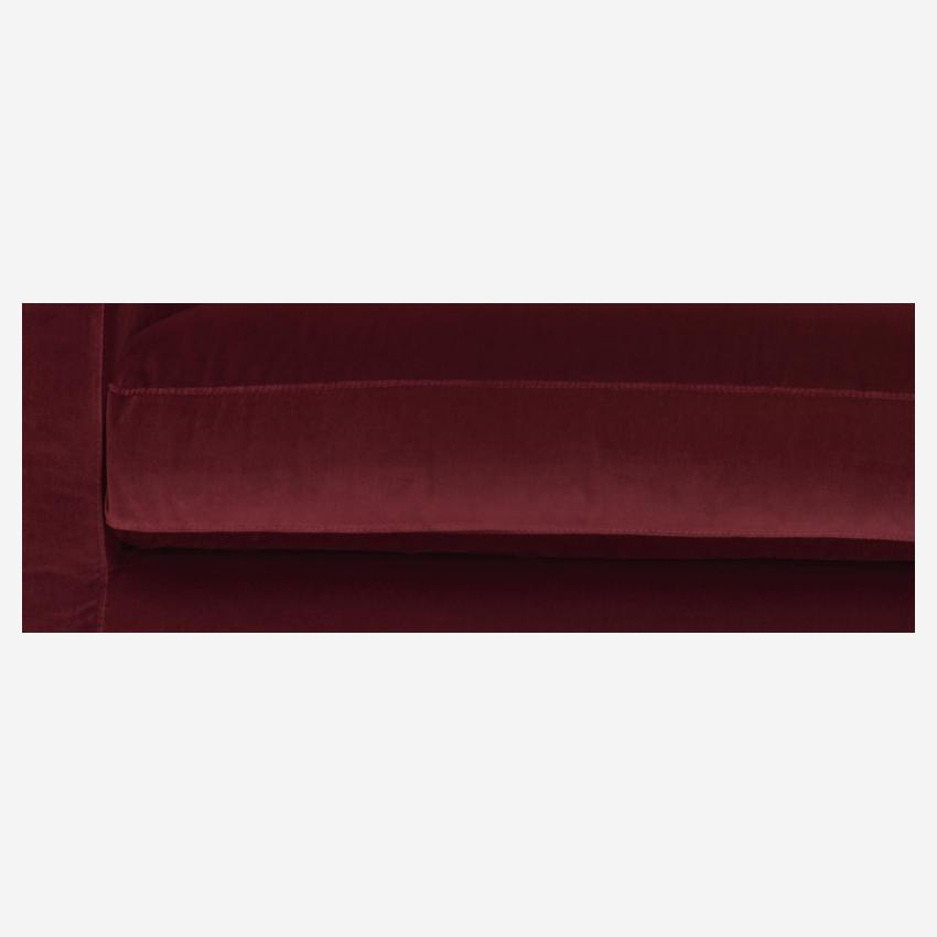 2-Sitzer-Sofa aus Samt - Rot - Eichenfüße