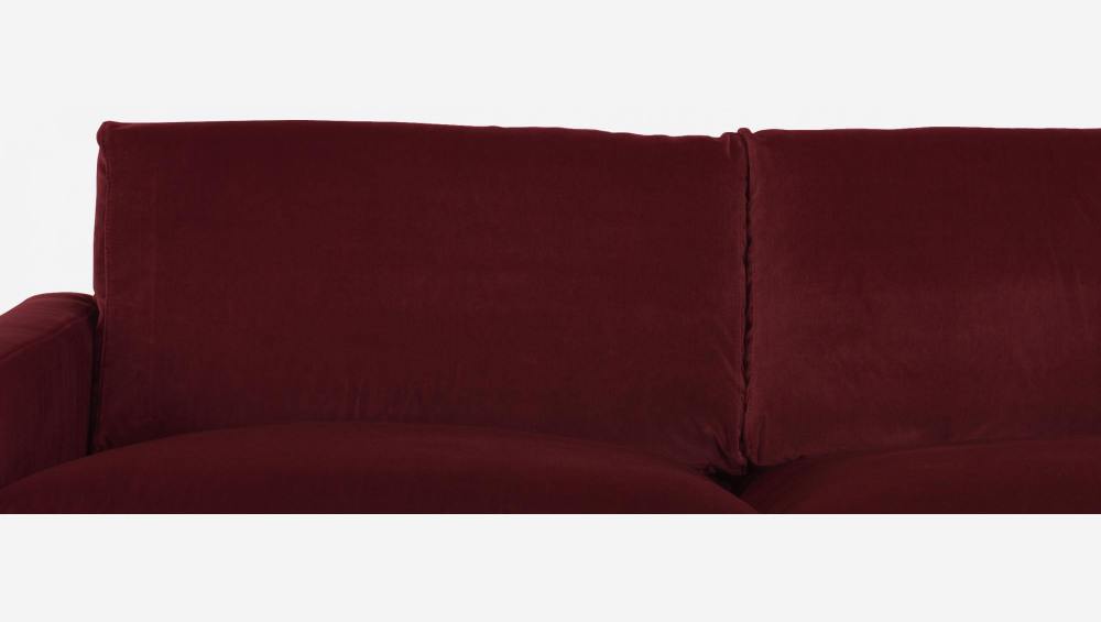 2-Sitzer-Sofa aus Samt - Rot - Schwarze Füße
