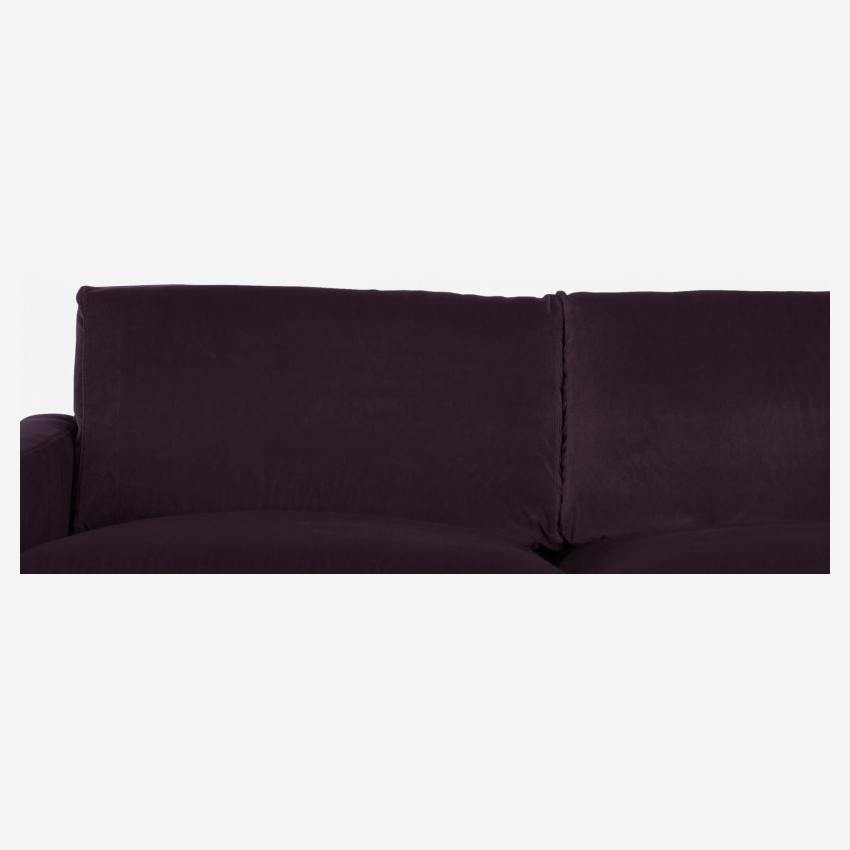2-Sitzer-Sofa aus Samt - Violett - Eichenfüße