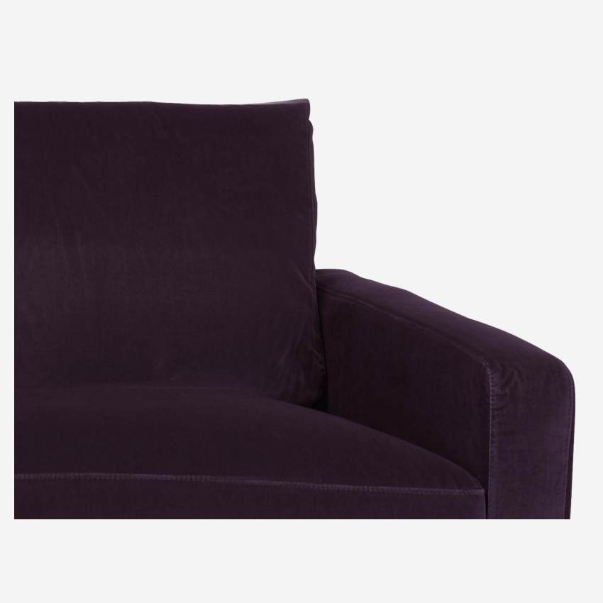 2-zits zetel fluweel - Violet - Eiken poten