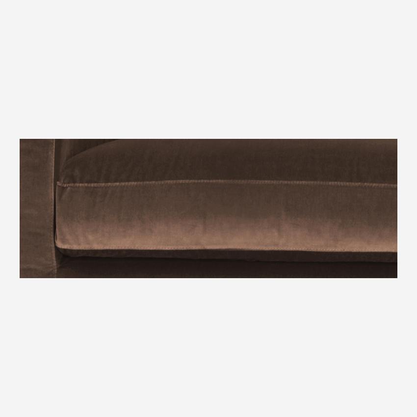 2-Sitzer-Sofa aus Samt - Maulwurfsgrau - Eichenfüße