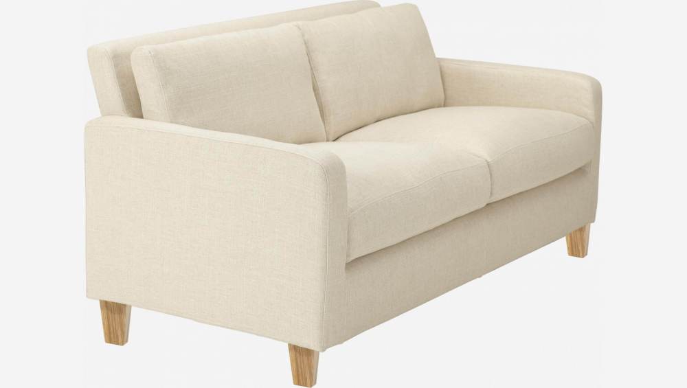 2-Sitzer-Sofa aus italienischem Stoff - Beige - Eichenfüße