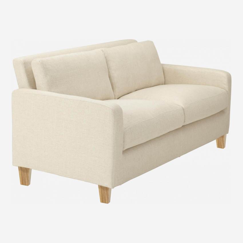 2-Sitzer-Sofa aus italienischem Stoff - Beige - Eichenfüße