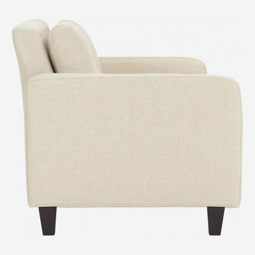 2-Sitzer-Sofa aus italienischem Stoff - Beige - Schwarze Füße