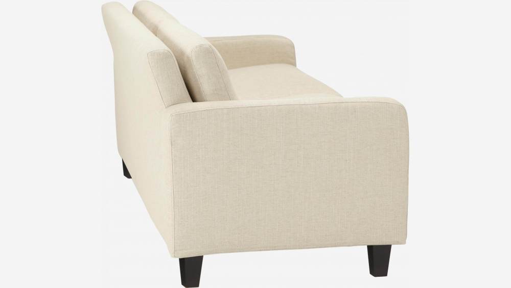 2-Sitzer-Sofa aus italienischem Stoff - Beige - Schwarze Füße